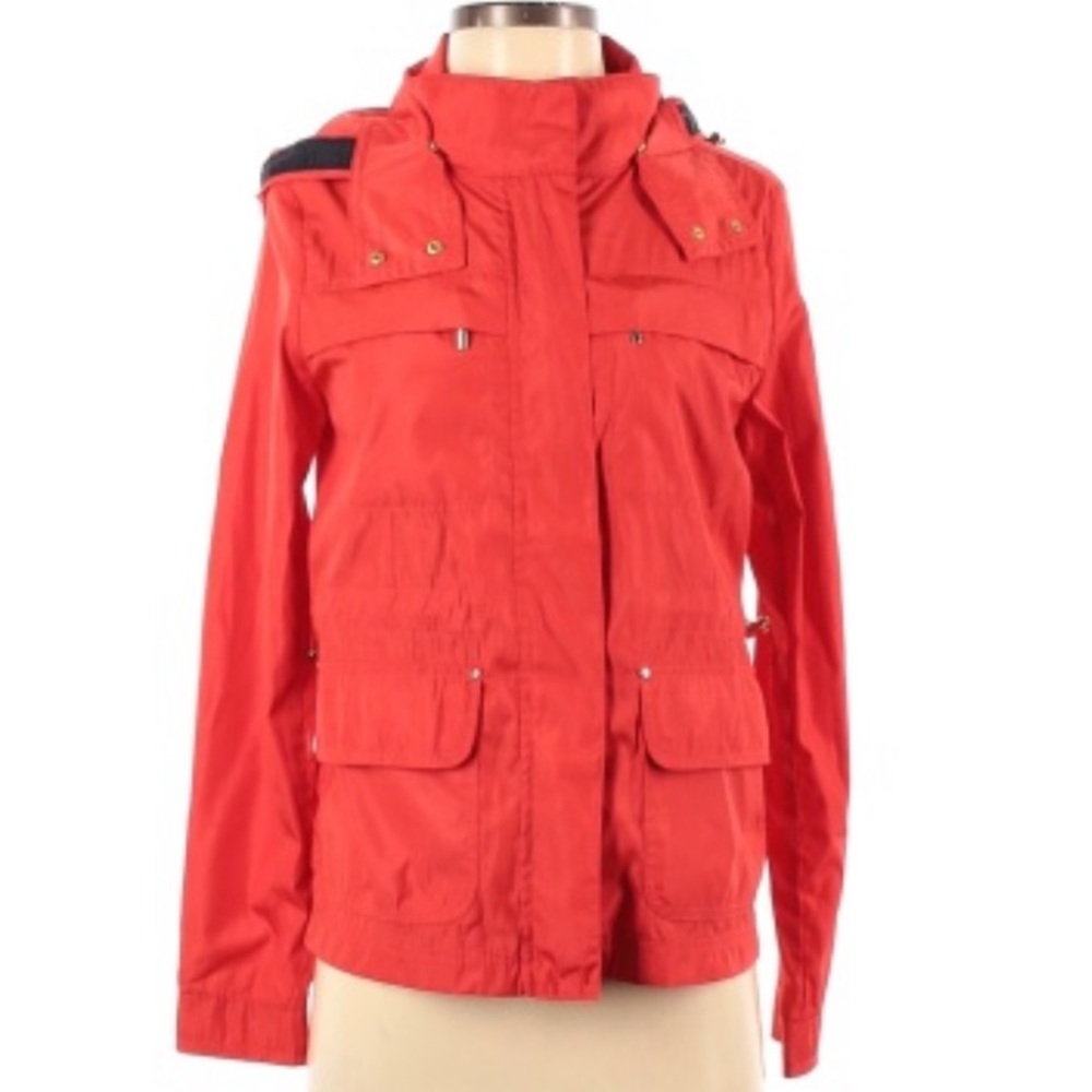 Red Zara Windbreaker Rain Jacket